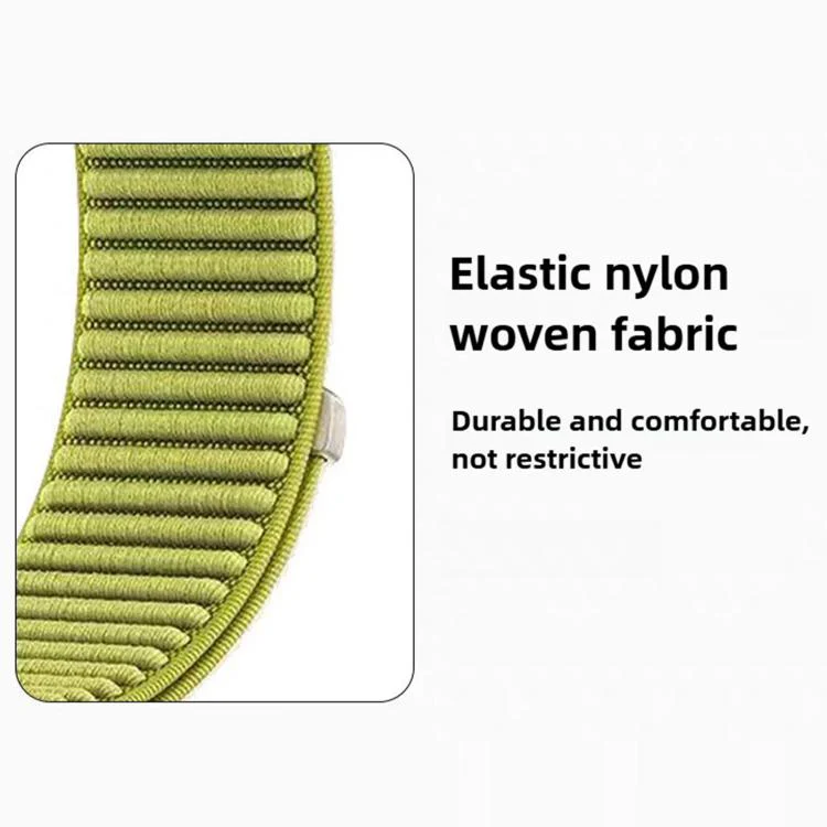 For Google Pixel Watch 4 / Watch 3 45mm Woven Nylon Hook And Loop Fastener Metal Interface Watch Band(Neon Yellow) - Image 8