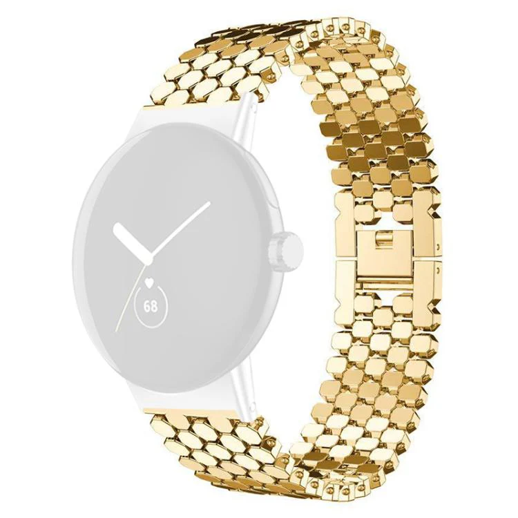 For Google Pixel Watch 4 / Watch 3 45mm xDfind Fish Scale Texture Metal Watch Band(Gold) - Image 2