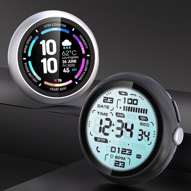 For Google Pixel Watch4 45mm Tempered Film Integrated PC Watch Protective Cover(Silver) - Image 4