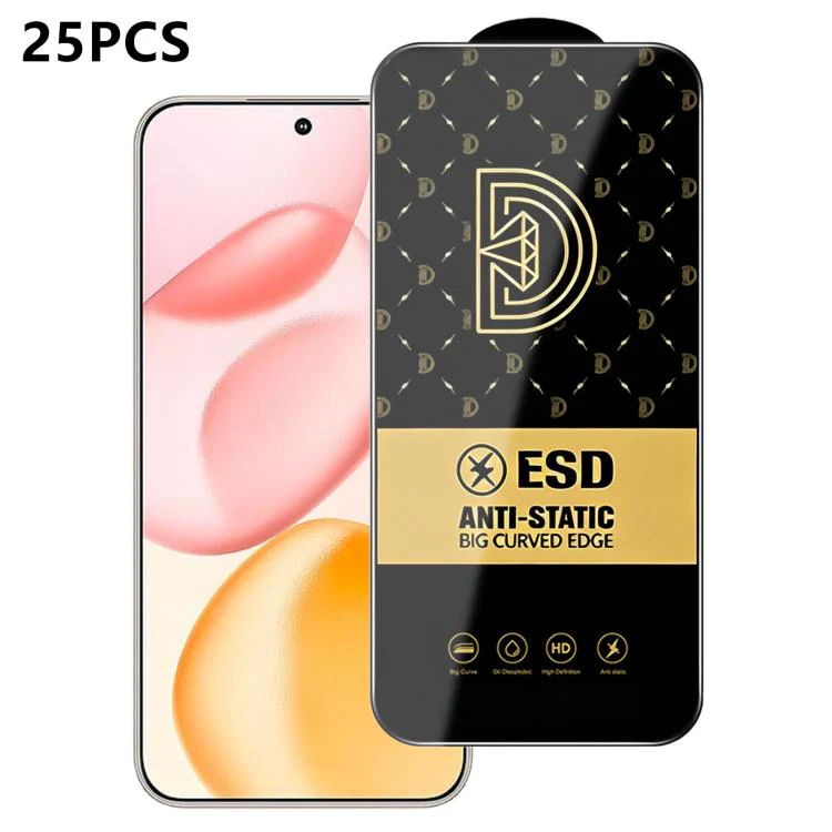 For Honor 400 Global 156.5mm 25pcs Royal Diamond Anti-Static Screen-Printed HD Tempered Glass Film