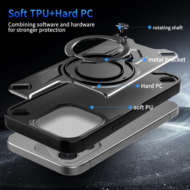 For Honor 400 Lite Global Dijia Rotating Bracket Magnetic Phone Case(Blue) - Image 5