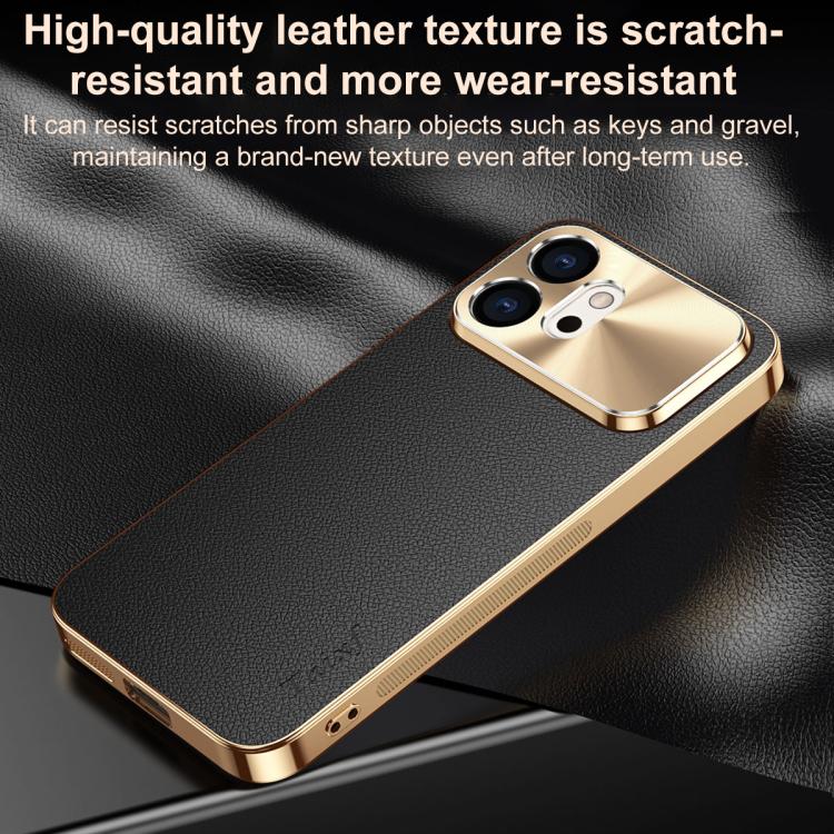 For Honor 600 Global Electroplated Frame Litchi Texture PC + TPU Vegan Leather Phone Case(Black) - Image 6