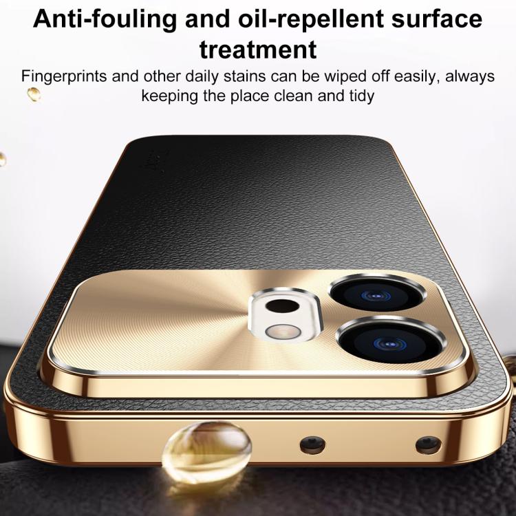 For Honor 600 Global Electroplated Frame Litchi Texture PC + TPU Vegan Leather Phone Case(Blue) - Image 11