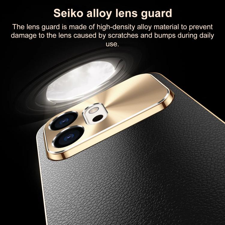 For Honor 600 Global Electroplated Frame Litchi Texture PC + TPU Vegan Leather Phone Case(Blue) - Image 3