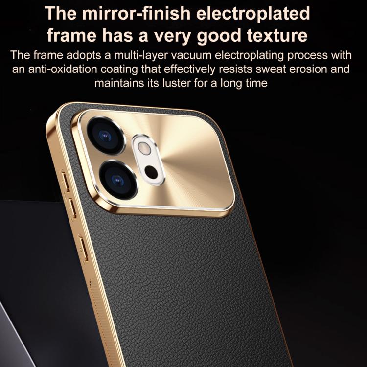 For Honor 600 Global Electroplated Frame Litchi Texture PC + TPU Vegan Leather Phone Case(Orange) - Image 5