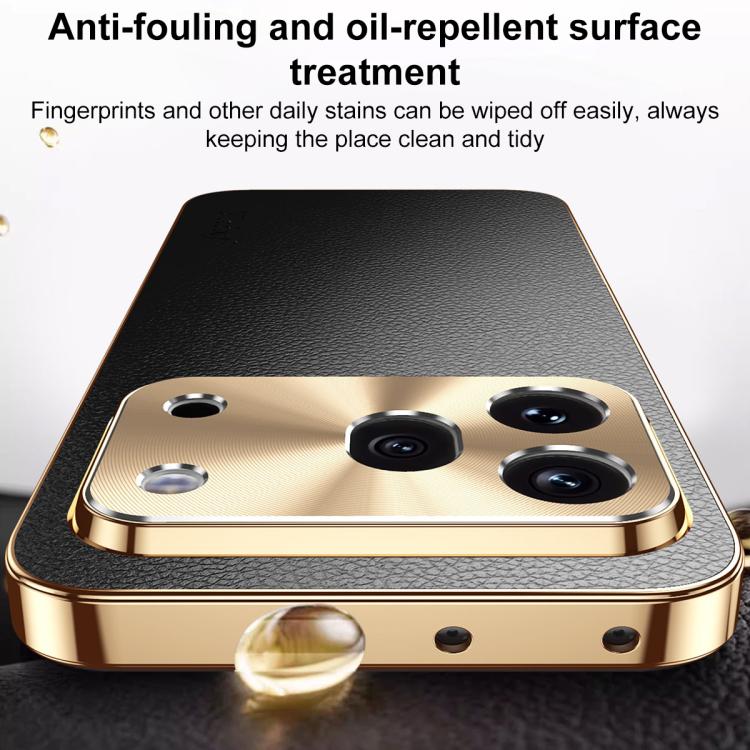 For Honor 600 Pro Global Electroplated Frame Litchi Texture PC + TPU Vegan Leather Phone Case(Orange) - Image 11