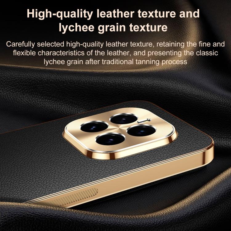 For Honor GT Pro Electroplated Frame Litchi Texture PC + TPU Vegan Leather Phone Case(Orange) - Image 4