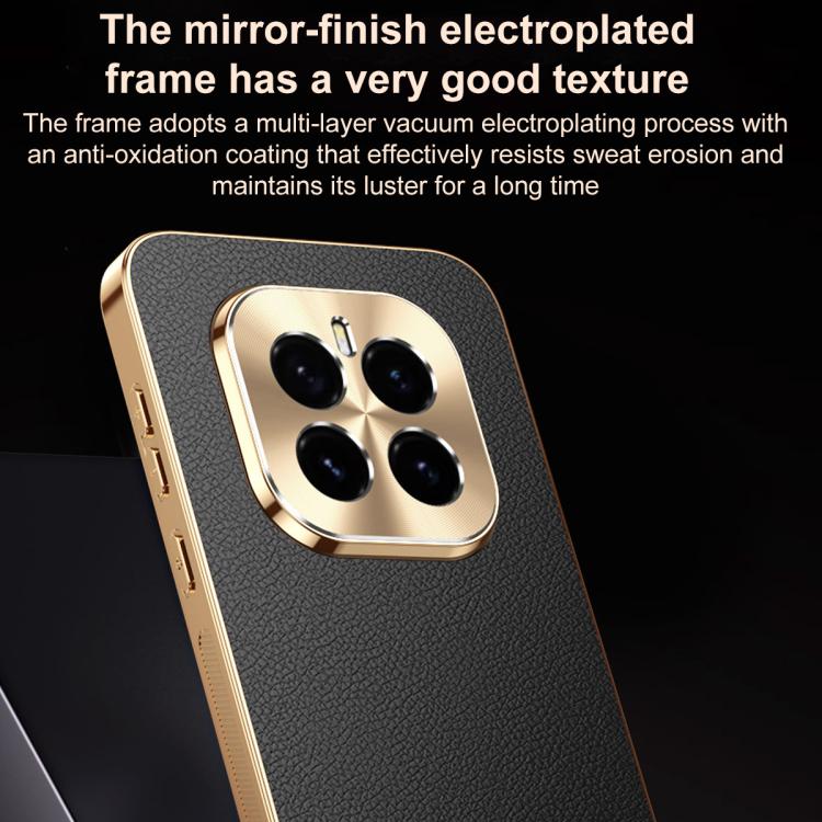 For Honor GT Pro Electroplated Frame Litchi Texture PC + TPU Vegan Leather Phone Case(Orange) - Image 5