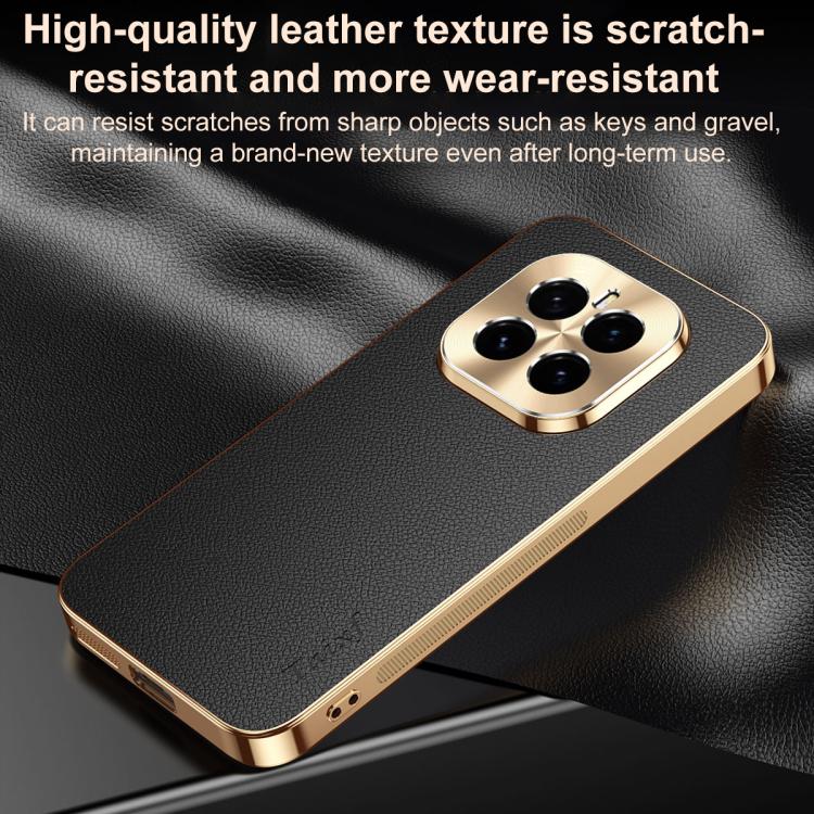 For Honor GT Pro Electroplated Frame Litchi Texture PC + TPU Vegan Leather Phone Case(Orange) - Image 6