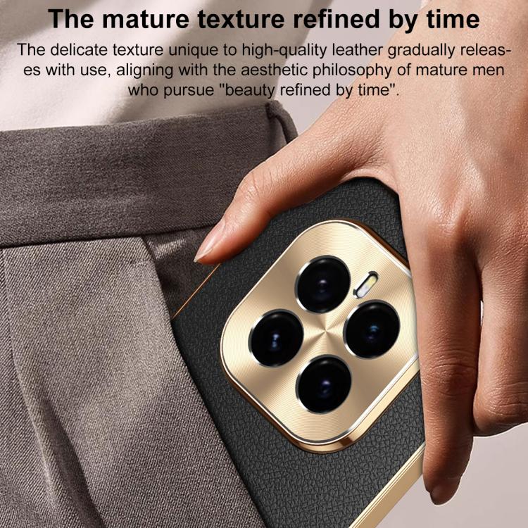 For Honor GT Pro Electroplated Frame Litchi Texture PC + TPU Vegan Leather Phone Case(Orange) - Image 9
