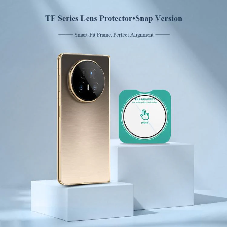 For Honor Magic V5 2pcs/Set LeReach TF Series Snap Version HD Wear-Resistant Camera Lens Glass Film(Clear with Black Frame) - Image 4