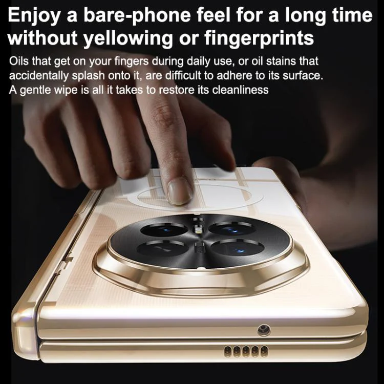 For Honor Magic V6 Electroplated Clear Spring Hinge Integrated Film Magnetic Phone Case(White) - Image 5