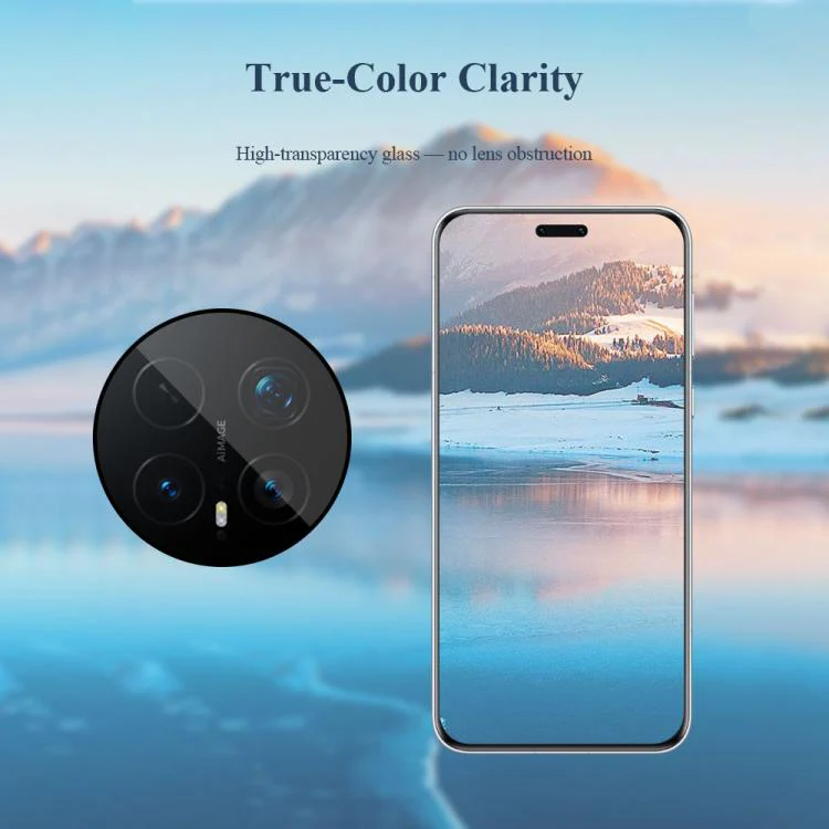For Honor Magic8 Pro 2pcs/Set LeReach TF Series Snap Version HD Wear-Resistant Camera Lens Glass Film(Clear with Black Frame) - Image 6