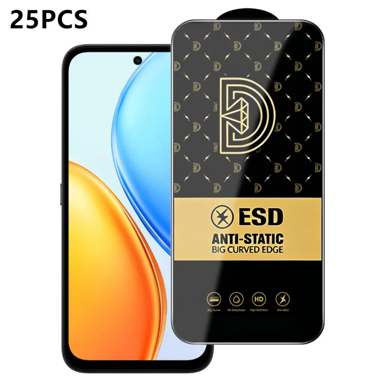 For Honor Play 80 Plus 5G 25pcs Royal Diamond Anti-Static Screen-Printed HD Tempered Glass Film
