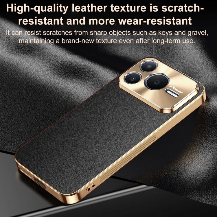 For Honor Power2 Electroplated Frame Litchi Texture PC + TPU Vegan Leather Phone Case(Black) - Image 6