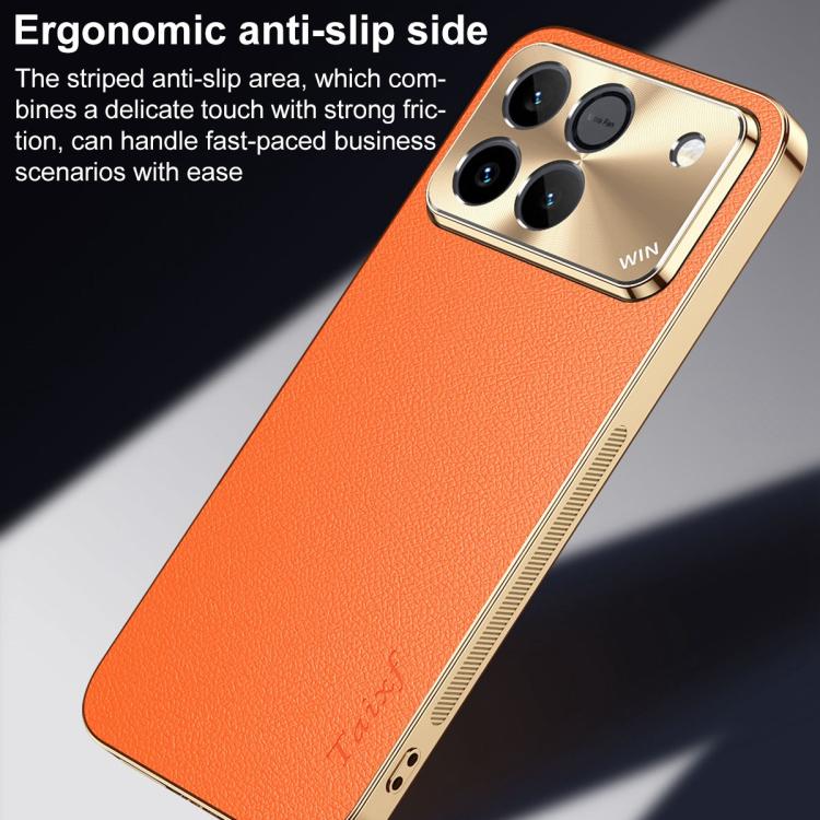 For Honor Win 5G Electroplated Frame Litchi Texture PC + TPU Vegan Leather Phone Case(Black) - Image 10