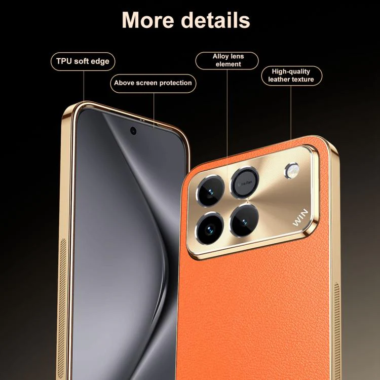 For Honor Win 5G Electroplated Frame Litchi Texture PC + TPU Vegan Leather Phone Case(Black) - Image 7