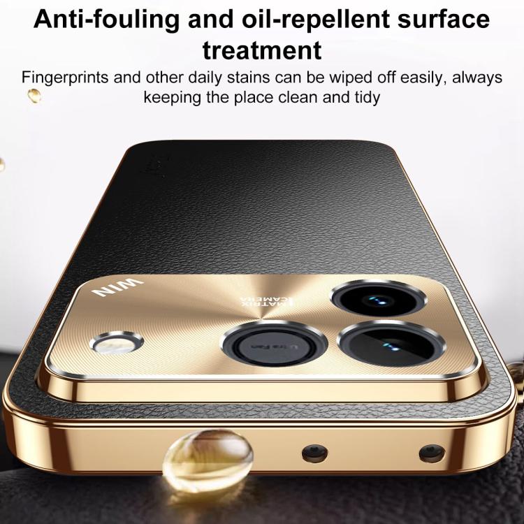 For Honor Win RT 5G Electroplated Frame Litchi Texture PC + TPU Vegan Leather Phone Case(Orange) - Image 10