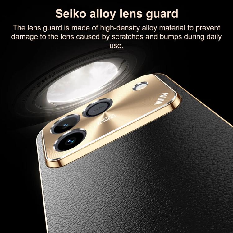 For Honor Win RT 5G Electroplated Frame Litchi Texture PC + TPU Vegan Leather Phone Case(Orange) - Image 2