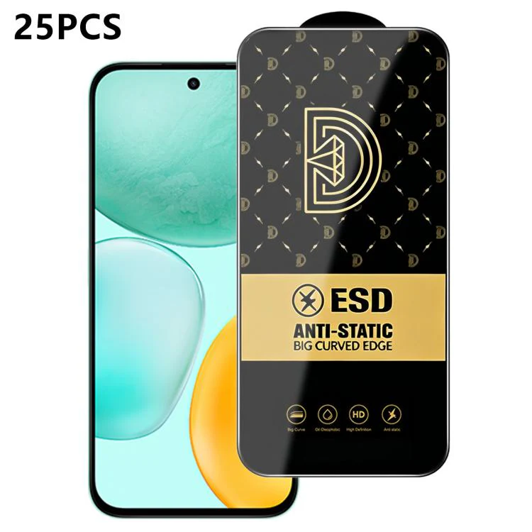 For Honor X6c 4G 25pcs Royal Diamond Anti-Static Screen-Printed HD Tempered Glass Film