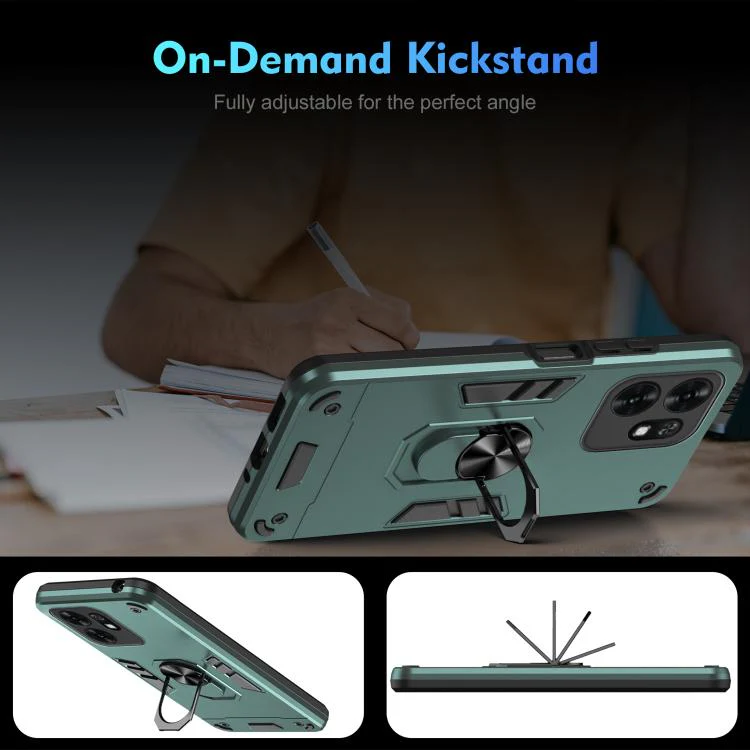 For Honor X6d 5G WANLONFENG Armor Kickstand Shockproof Phone Case with 2pcs Screen Films(Green) - Image 7