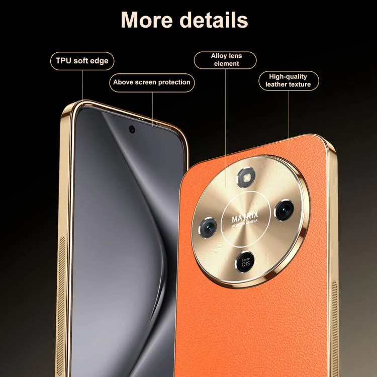 For Honor X70 5G Electroplated Frame Litchi Texture PC + TPU Vegan Leather Phone Case(Blue) - Image 7