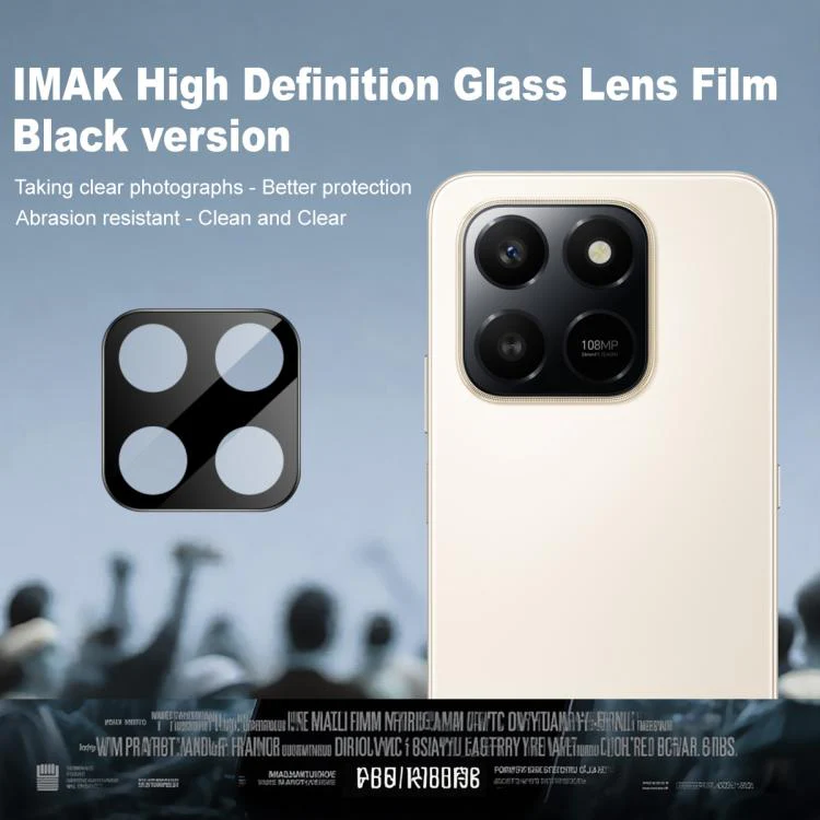 For Honor X7d 4G Global IMAK Rear Camera Lens Glass Film Black Version - Image 2