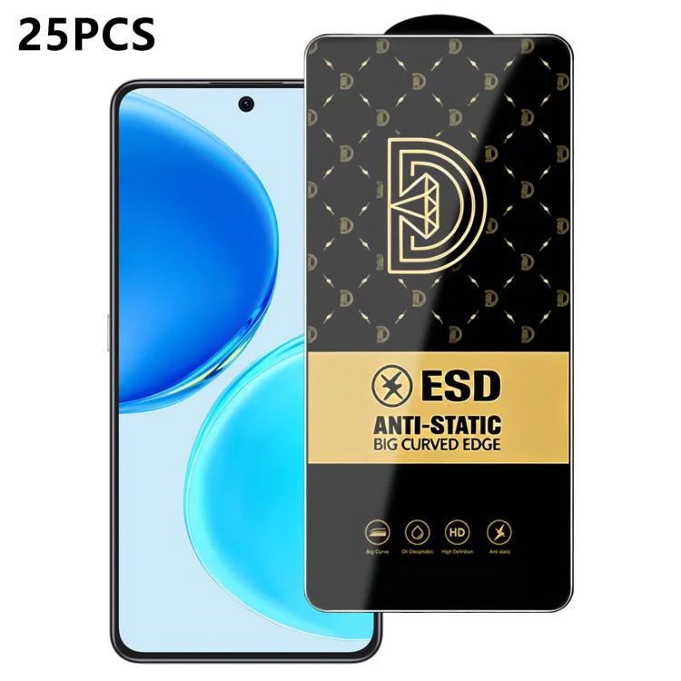For Honor X8d 4G 25pcs Royal Diamond Anti-Static Screen-Printed HD Tempered Glass Film