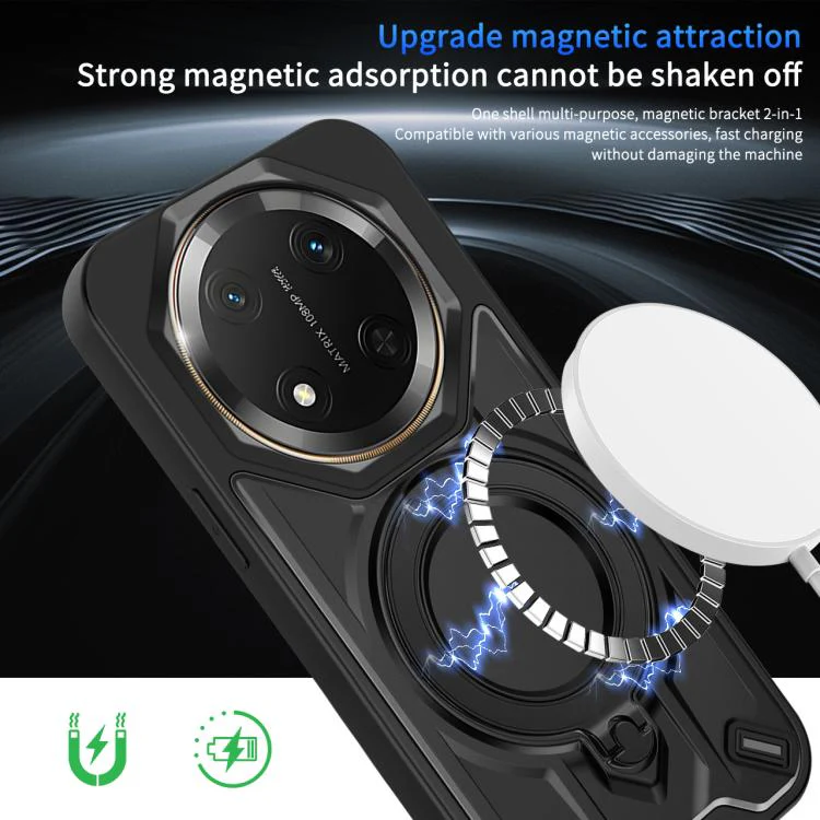 For Honor X9c / X60 Pro / Magic7 Lite Dijia Rotating Bracket Magnetic Phone Case(Orange) - Image 4