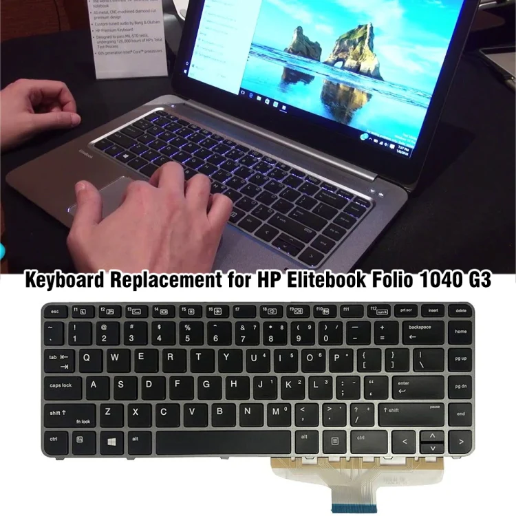 For HP Elitebook Folio 1040 G3 US Version Laptop Backlight Keyboard - Image 6