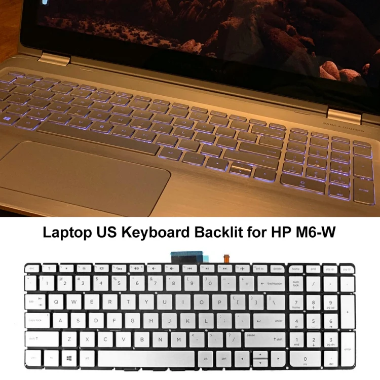 For HP M6-W US Version Laptop Backlight Keyboard(Silver) - Image 4
