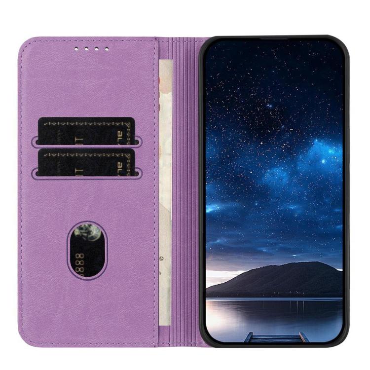 For Huawei Enjoy 80 Plus Strong Magnetic Frosted Flip Leather Phone Case(Light Purple) - Image 3
