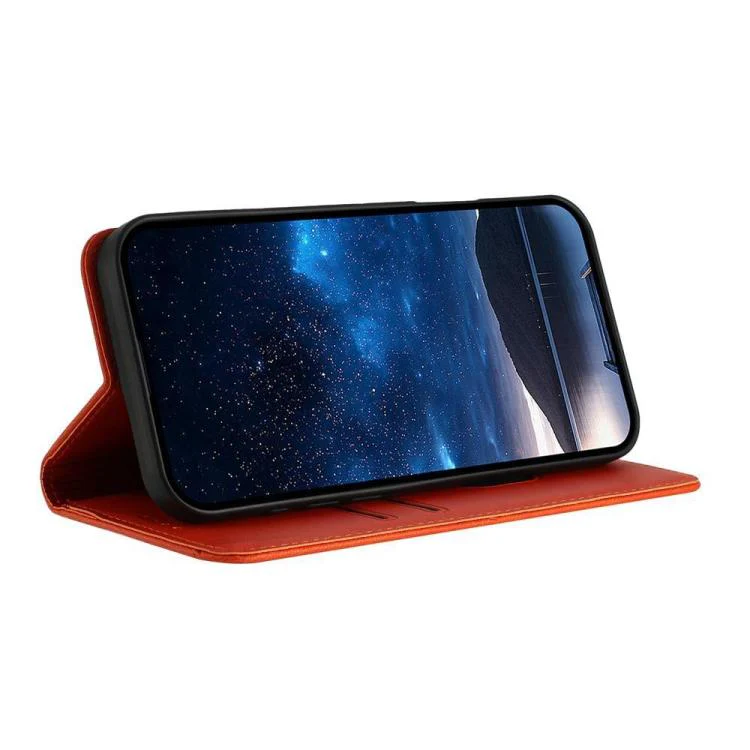For Huawei Enjoy 80 Plus Strong Magnetic Frosted Flip Leather Phone Case(Orange) - Image 4
