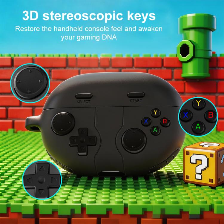 For Huawei FreeBuds Pro 5 XDcase Retro Game Console Style Silicone Earbuds Case(Black) - Image 3