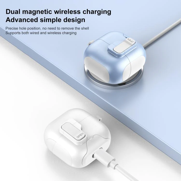 For Huawei FreeClip 2 Automatic Lock Wireless Earphones Case with Hook & Holder(Black White) - Image 7