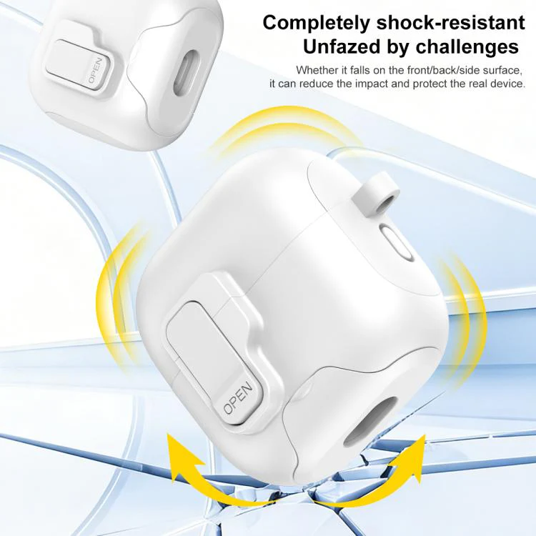 For Huawei FreeClip 2 Automatic Lock Wireless Earphones Case with Hook & Holder(Black White) - Image 9