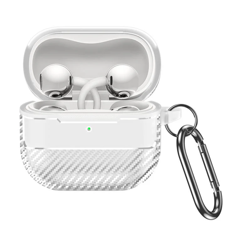 For Huawei FreeClip 2 Carbon Fiber Texture Bluetooth Earphone Protective Case(Transparent)