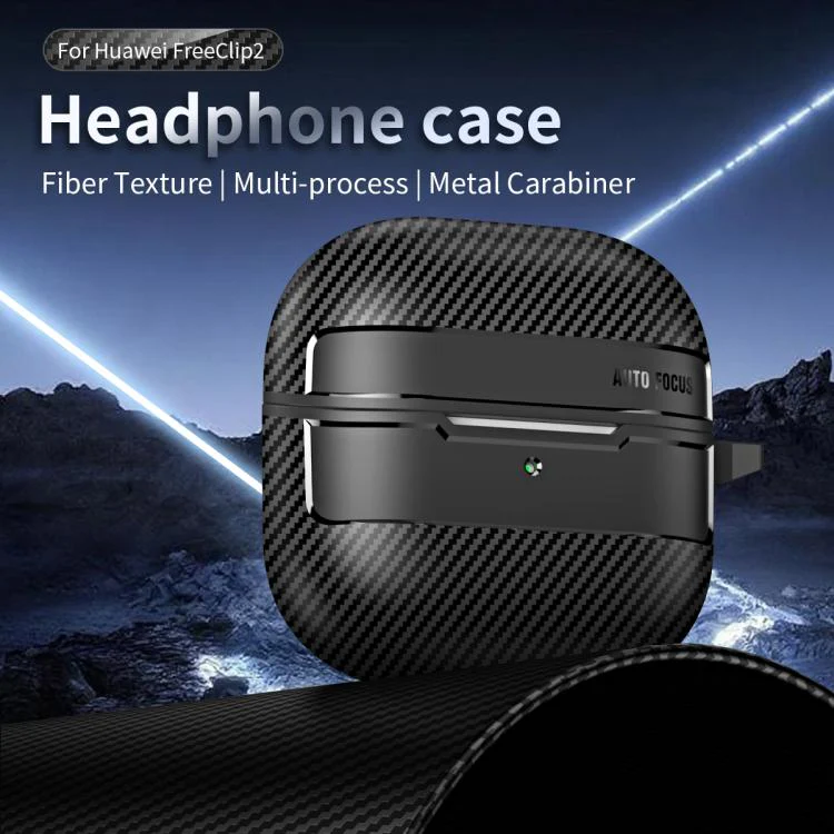 For Huawei FreeClip 2 Carbon Fiber Texture Bluetooth Earphone Protective Case(Transparent) - Image 4
