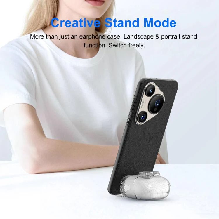 For Huawei FreeClip 2 Starry Security Lock Earphone Case with Holder & Keyring(Black) - Image 6
