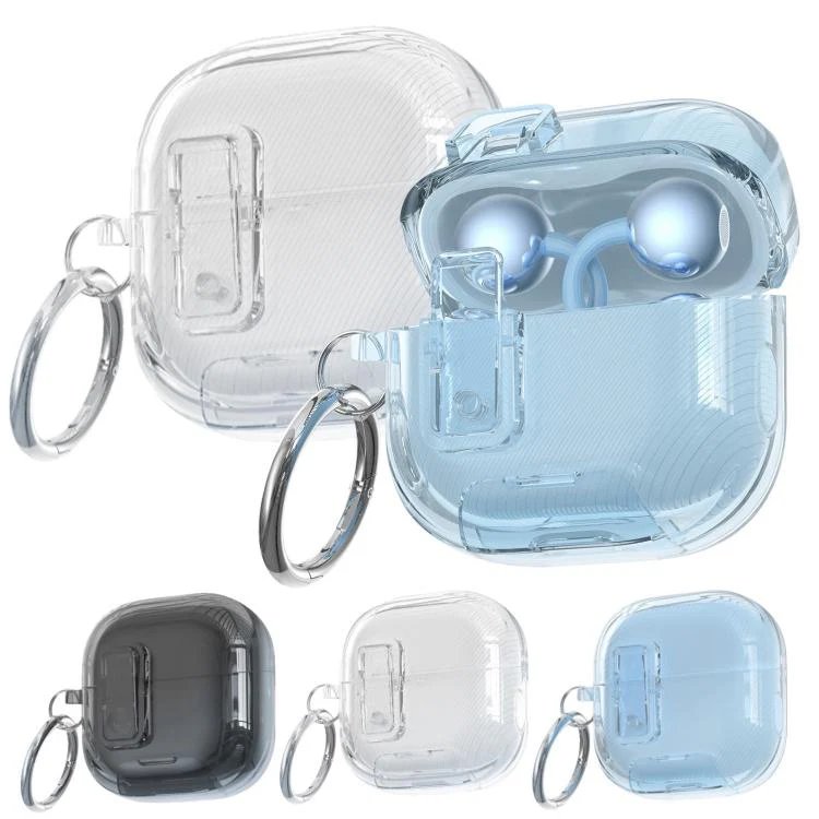 For Huawei FreeClip 2 Starry Security Lock Earphone Case with Holder & Keyring(Transparent) - Image 2