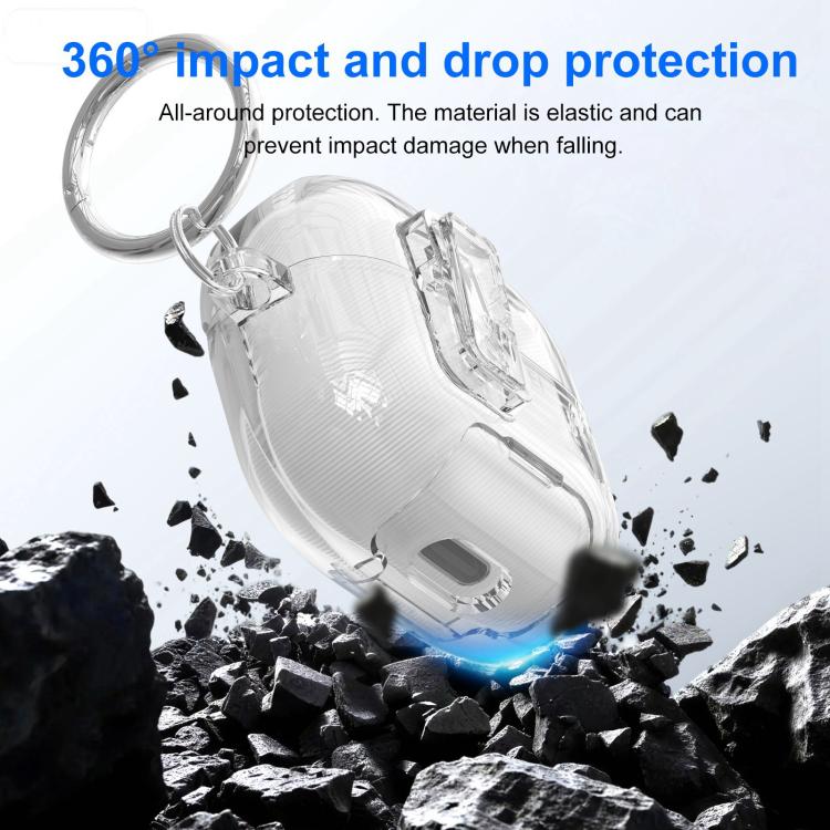 For Huawei FreeClip 2 Starry Security Lock Earphone Case with Holder & Keyring(Transparent) - Image 3