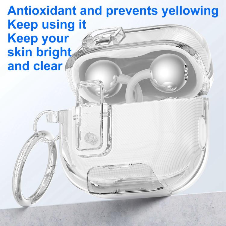 For Huawei FreeClip 2 Starry Security Lock Earphone Case with Holder & Keyring(Transparent) - Image 4