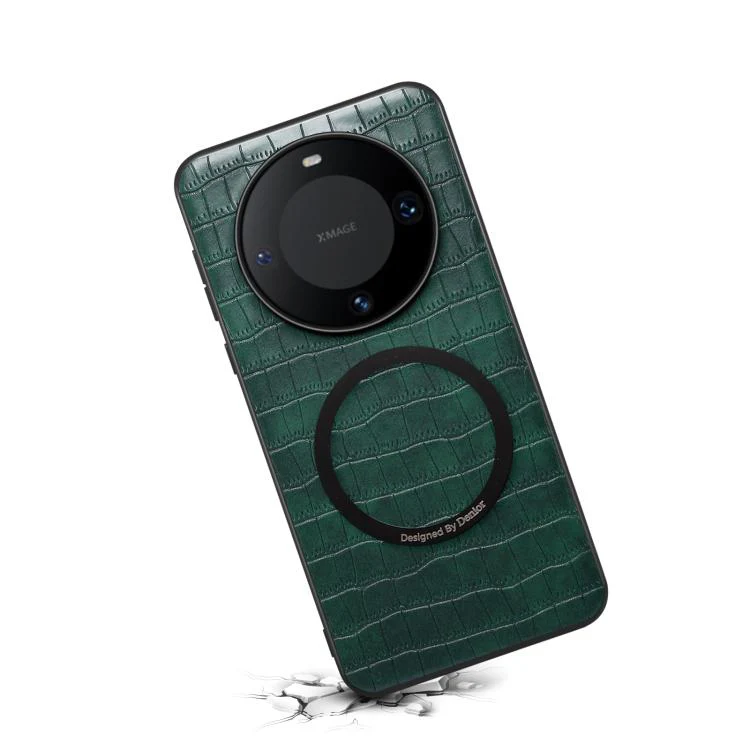 For Huawei Mate 60 Pro / 60 Pro+ Denior A09 Crocodile Texture PU Vegan Leather Magnetic Phone Case(Green) - Image 3