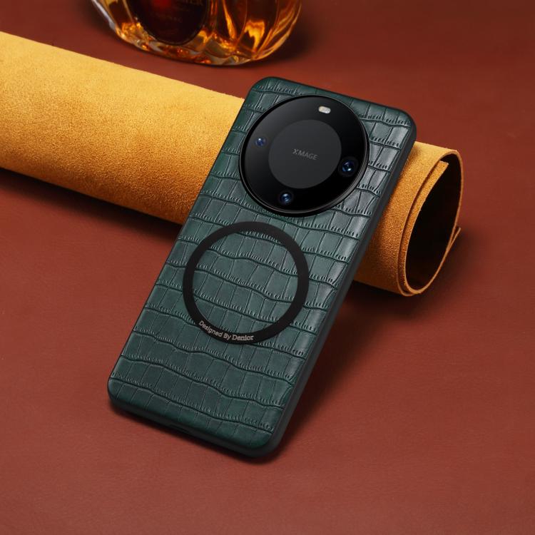 For Huawei Mate 60 Pro / 60 Pro+ Denior A09 Crocodile Texture PU Vegan Leather Magnetic Phone Case(Green) - Image 4