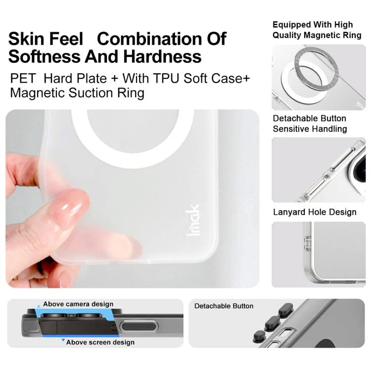 For Huawei Mate 80 / Mate 80 Pro IMAK Chocolate Series TPU + PET MagSafe Phone Case(White) - Image 5