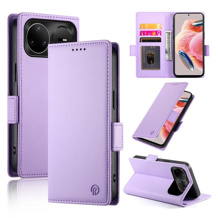 For Huawei nova 15 Pro / nova 15 Ultra Side Buckle Magnetic Frosted Leather Phone Case(Purple)
