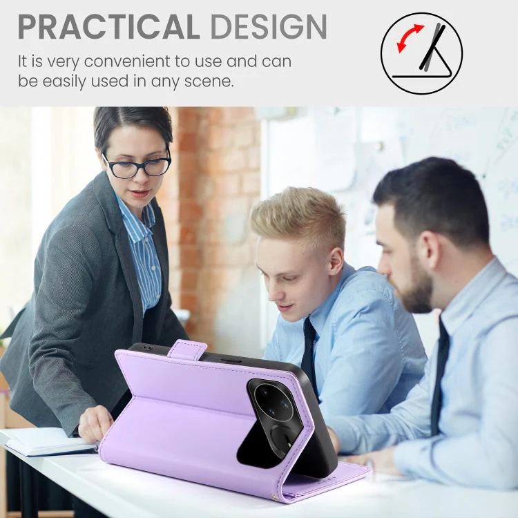 For Huawei nova 15 Pro / nova 15 Ultra Side Buckle Magnetic Frosted Leather Phone Case(Purple) - Image 5