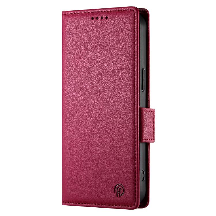 For Huawei nova 15 Pro / nova 15 Ultra Side Buckle Magnetic Frosted Leather Phone Case(Wine Red) - Image 2