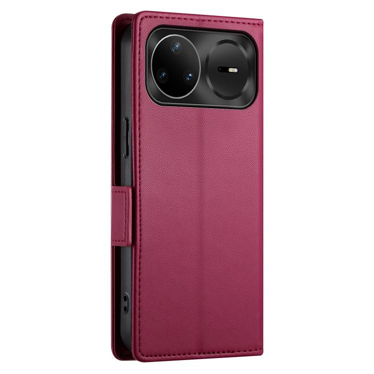 For Huawei nova 15 Pro / nova 15 Ultra Side Buckle Magnetic Frosted Leather Phone Case(Wine Red) - Image 3