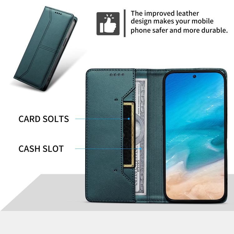 For Huawei nova 15 Pro / nova 15 Ultra Stitched Line Magnetic RFID Vegan Leather Phone Case(Green) - Image 4